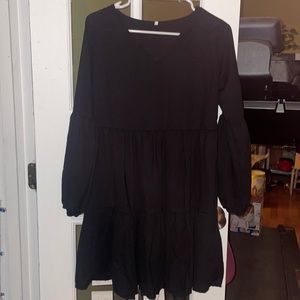 Black tiered tunic dress.